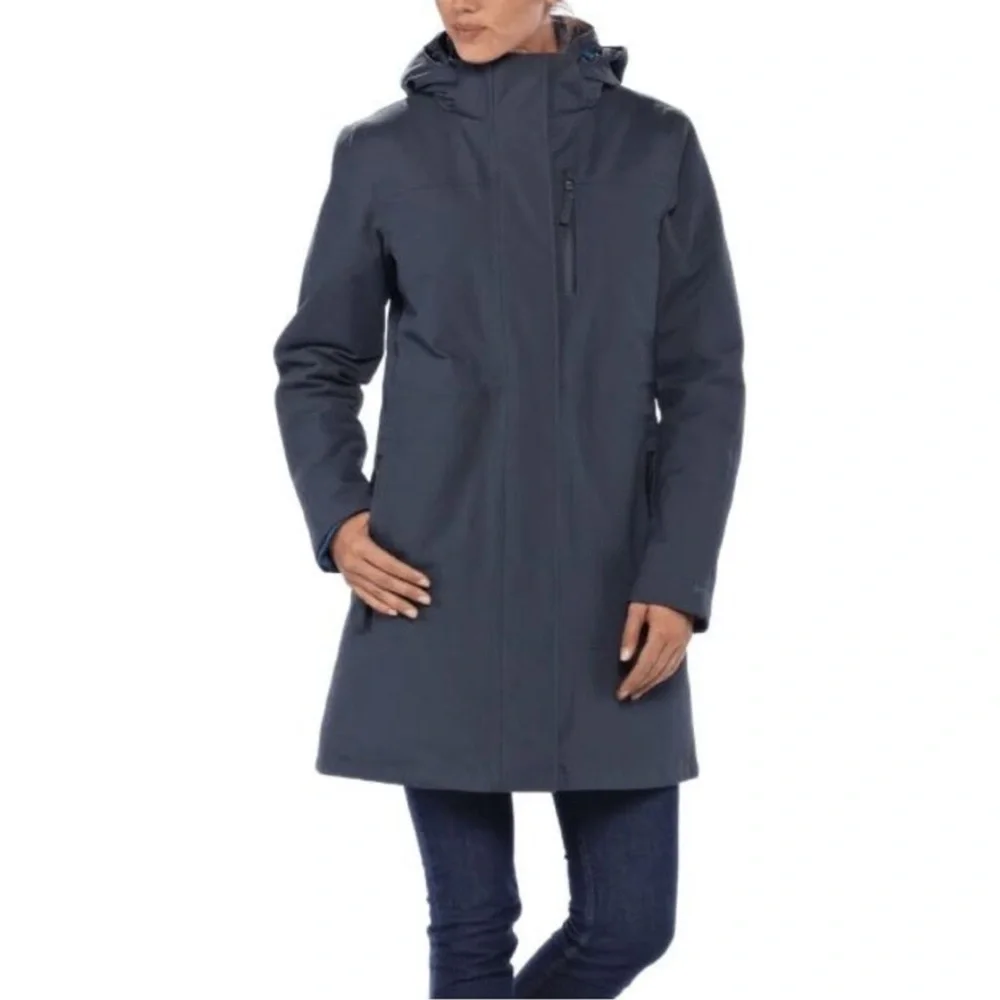 Patagonia Stormdrift 3-in-1 Parka Charcoal Teal Smolder Blue Women's Medium - Picture 2 of 11